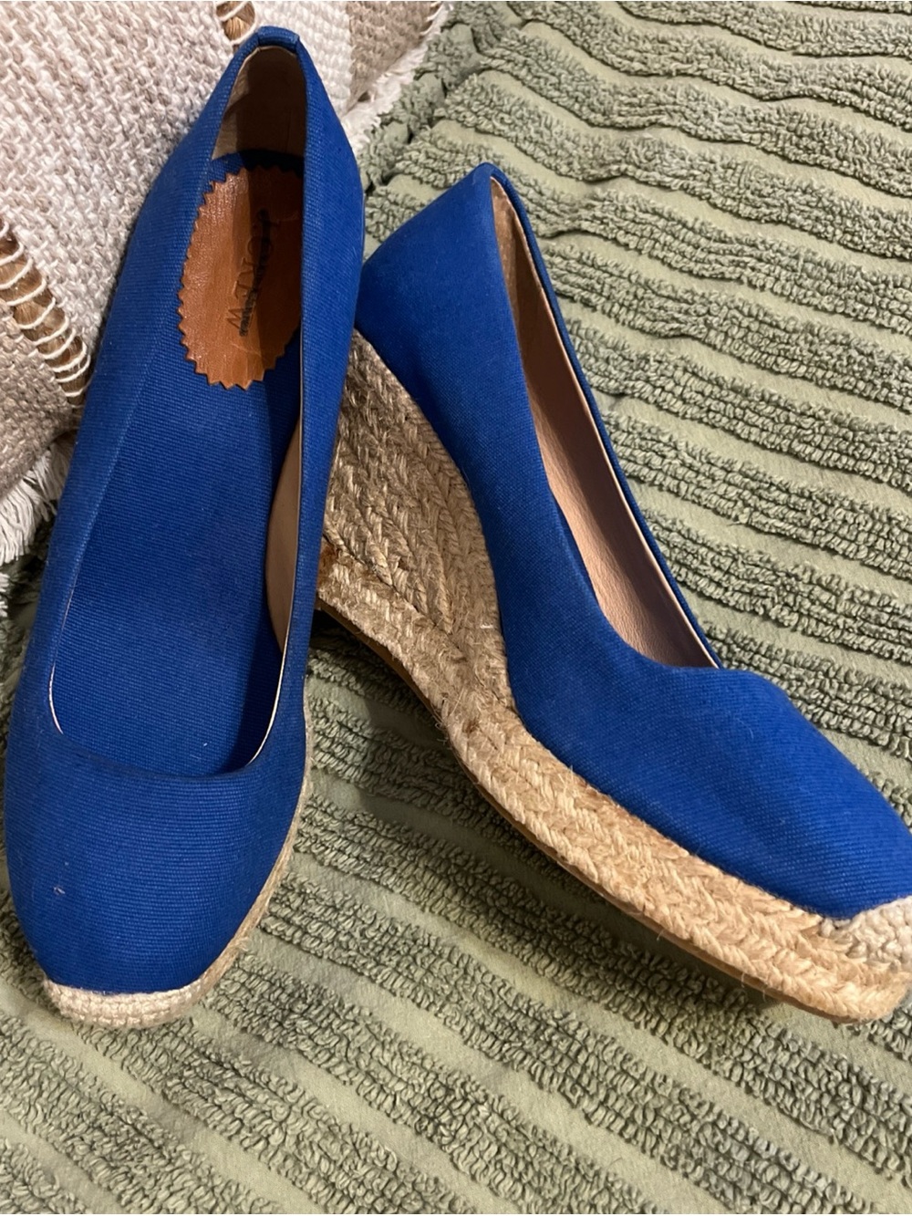 J. Crew Cobalt Blue Espadrille Wedge Pumps